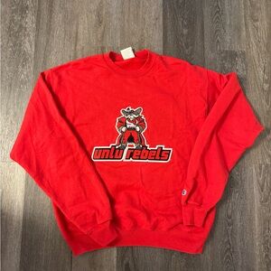 UNLV Rebels Champion Embroidered Crewneck Sweatshirt Size Medium Red Vintage